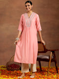Libas Women'S Silk Straight Kurta (G2745_Peach Peach 2Xl