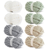 HOMBYS 8 Pack Assorted Chunky Yarn for Crocheting,Super Bulky Large Soft Fluffy Yarn,Plush Fuzzy Yarn,Thick Chenille Yarn for Ha