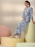 Libas Womens Printed Viscose Co-Ord Set For Women Grey L