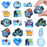 FYSUIMU 12 Pcs Father's Day Silicone Focal Beads Blue Best Dad Silicone Beads Daddy Loose Rubber Bead for DIY Crafts Pen Keychai
