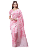 Glory Sarees Womens Banarasi Artificial Silk Saree With Blouse Piece (kara124-pink_Pink)