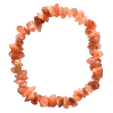 Zenergy Gems [1] CHARGED Natural Sunstone Crystal Chip Bracelet Tumble Polished Stretchy + Selenite Charging Crystal Included (R