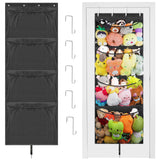 Woodoulogy Hanging Stuffed Animal Storage, Over Door Large Plush Toy Organizer with Metal Hook, Baby Accessory Holder Idea for N