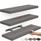 BAYKA Floating Shelves for Wall, Wall Mounted Rustic Wood Shelves for Bathroom, Bedroom, Living Room, Kitchen,Small Hanging Shel