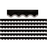 Teacher Created Resources Modern Farmhouse Black with Gray Scalloped Border Trim, 35 Feet, 6 Packs