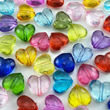 Tingoons 50 Pcs 18x16mm Acrylic Heart Shape Craft Beads with Hole Spacer for DIY Craft Making Jewelry Making Bracelet Necklace E