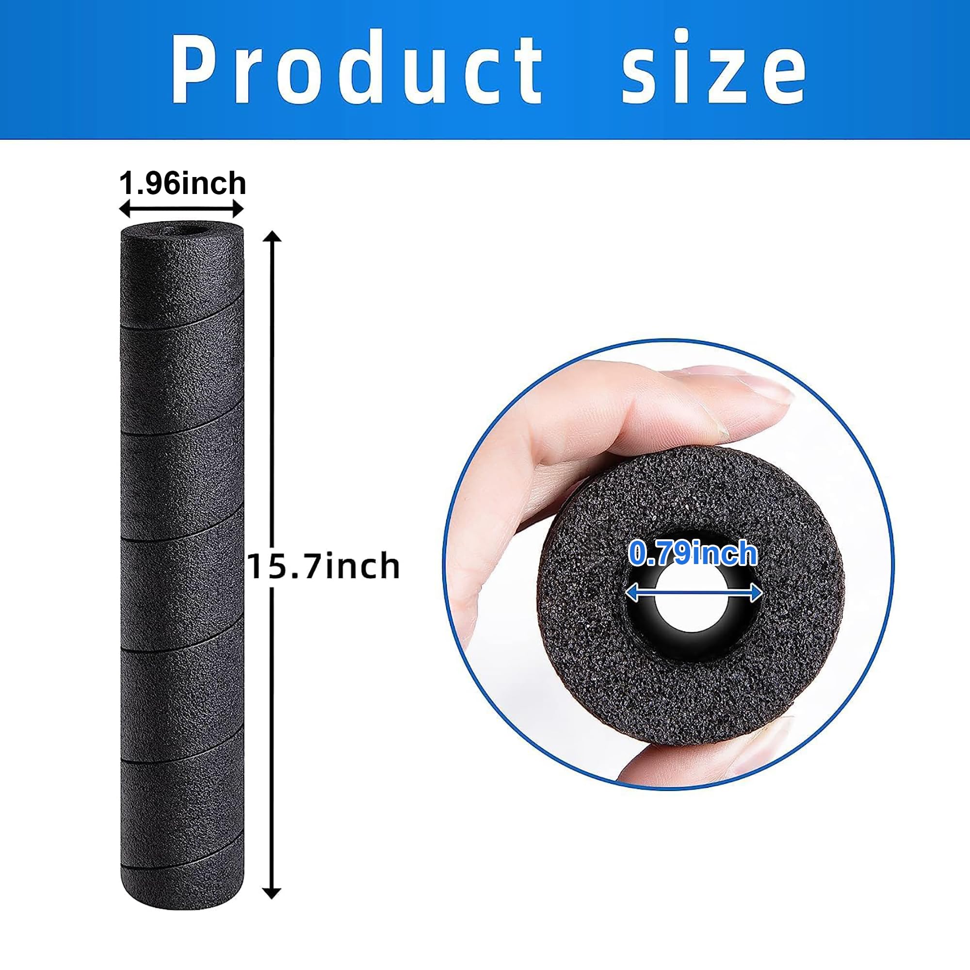 1 Pcs Pipe Insulation Foam Tube - 15.7 Inches Black Pool Noodles Foam - Multi-Purpose Snake Wrap Foam Protection for Outdoor Ind