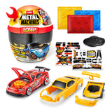 Metal Machines Speed Heroes (Red) By Zuru, 20+ Surprises, Build Your Own Car, Two Bodies, Lights & Sounds, Slime