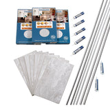 Palisade 25.6 in. x 14.8 in. Interlocking Vinyl Tile Shower and Tub Surround Kit in Iced Pewter