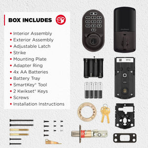 Kwikset Halo Wi-Fi Smart Lock, Keyless Entry Door Deadbolt, Geofence Auto-Unlock, Grade AAA Certified, No Hub Easy Install, Venetian Bronze Lifetime Finish Warranty, Backlit Keypad