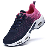 QAUPPE Womens Fashion Lightweight Air Sports Walking Sneakers Breathable Gym Jogging Running Tennis Shoes (RoseBlue US 8 B(M)-New