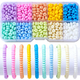 Guoxin 800Pcs Abacus Glass Beads for Woman Bracelet Crystal Glass Charm Rondelle Spacer Beads DIY Craft Jewelry Making 3x6mm (MC