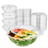 Stock Your Home 24oz Clear Plastic Salad Bowls with Lids Disposable (50 Pack) Small Takeout Container with Snap on Lid for Fruit