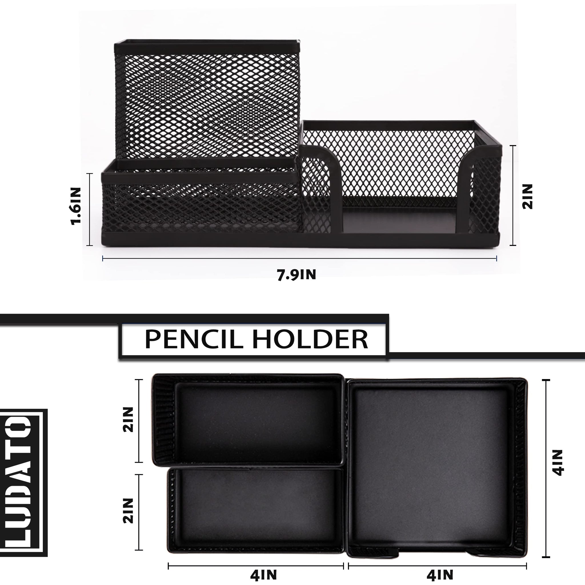 Ludato 2 Pieces Mesh Pen Holder Desk Organizers and Accessories for Desk