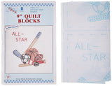Jack Dempsey Stamped White Quilt Blocks 9X9 12/Pkg, Sports