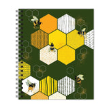 New Leaf Paper Large Spiral Bound Recycled Notebook, Bees Design, 11inch x 9inch, 70 Sheets, DoubleWire, College Ruled, Vegan, Made i