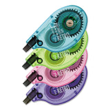 Tombow 68679 Correction Tape,1/6Inch x 394Inch, 4/PK,White/Assorted Dispenser