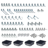 Triton Products 76983 DuraHook Kit Zinc Plated Steel Hook and Bin Assortment for DuraBoard 1/8Inch and 1/4Inch Pegboard, 83Pi