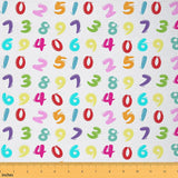 Cartoon Digit Fabric by The Yard,Colorful Digital Print Material by The Yard,Toddler Child Funny Number Fabrics Panels for Quilt