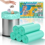 2 Gallon Mini Green Trash Bag - Small Garbage Bags For Bathroom Can 100 Count 7.5 Liter Unscented Compostable Biodegradable Tiny