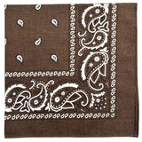 Mdstyle 100% Cotton Bandana For Men & Women 56Cm X 56Cm Paisley Handkerchief Headband Scarf, Brown, 56Cm X 56Cm
