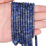 HAAMIIQII 2x4mm Natural Lapis Lazuli Heishi Spacer Beads 150Pcs Flat Disc Stone Semi Precious Gemstone Loose Beads for Jewelry M