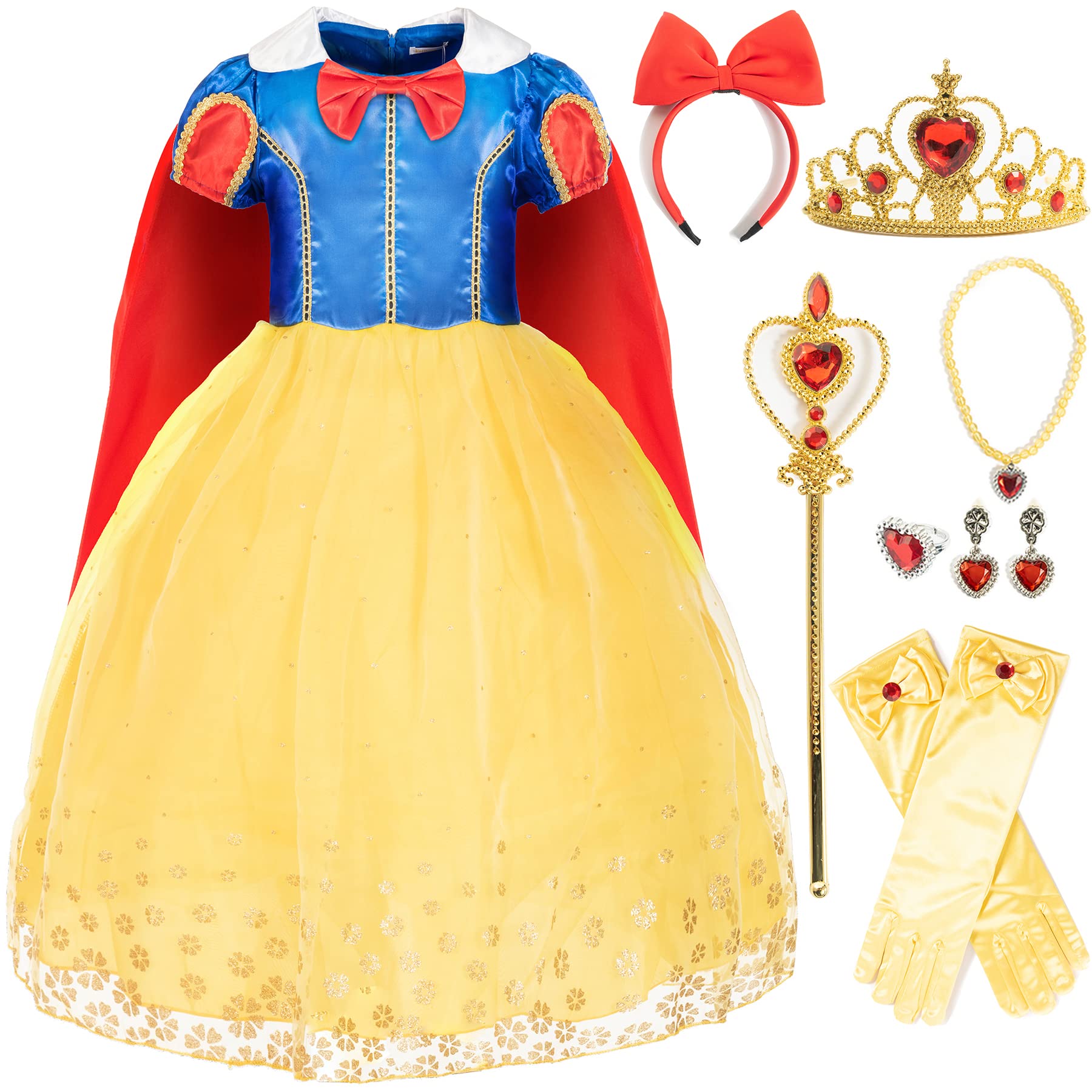 Funna Costume Princess Dress for Toddler Girls with Accessories, 7 Years
