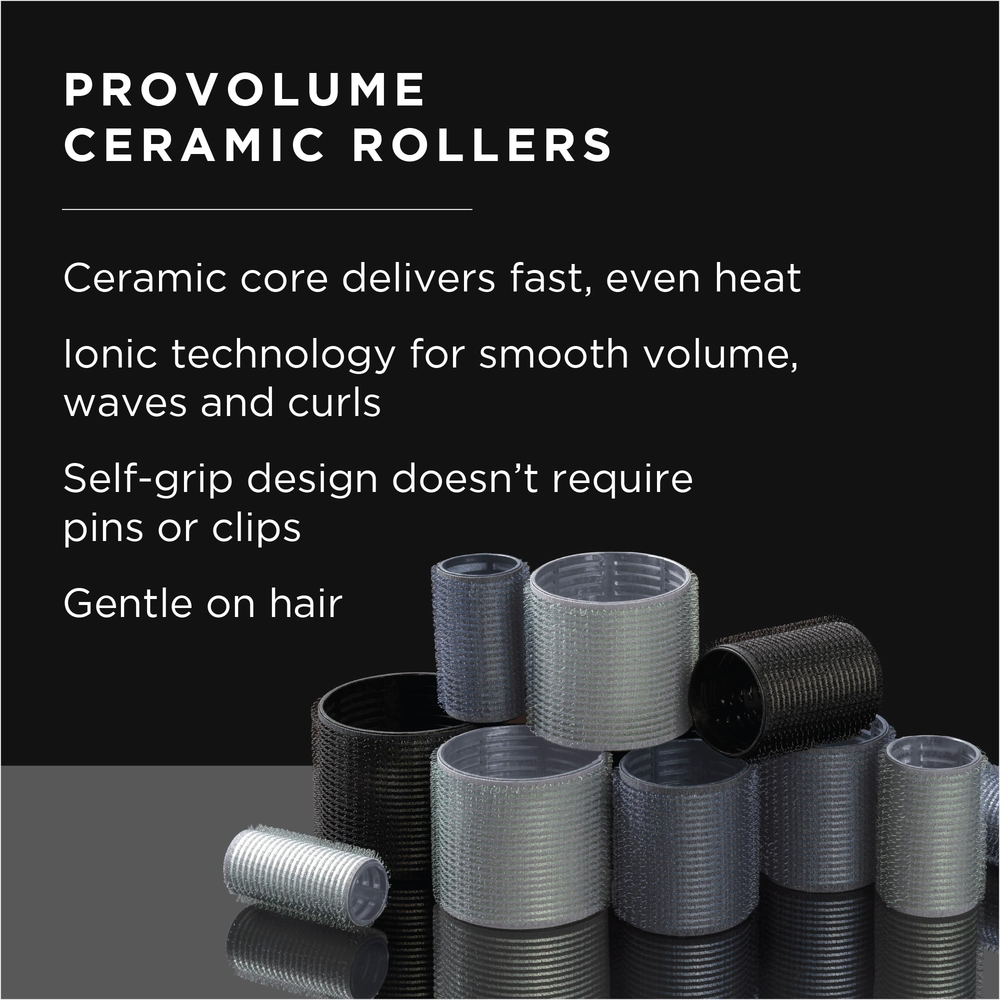 Fromm ProVolume .75 Self-Grip Ceramic Ionic Thermal Hair Rollers, 6 Count Small Salon Quality Hair Curlers for Short, Medium a