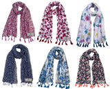 Fusfus WomenS Printed Chiffon Scarves And Stoles, Free Size(Multicolour, Fs866) Pack Of 6 (Multicolor1)