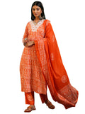 Libas Women'S Cotton Kurta Set (48895_Orange