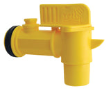 Vestil JDFT Plastic Manual Handle Jumbo Drum Faucet, Fits 2 Drum Openings Yellow