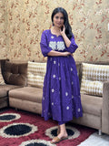 Gosriki Women'S Rayon Blend Anarkali Printed Kurta With Pant (Anveshi Begani-Gs_3Xl_Begani_Xxx-Large),Begani,3,B0DFCGWHC2