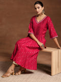 Libas Women'S Silk Ethnic A-Line Kurta (29230 Red