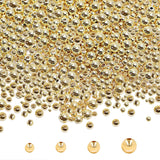 250pcs 14K Gold Filled Spacer Beads,Round Bracelet Bead,Seamless Smooth Metal Brass Bead,Lasting Round Spacer Beads for DIY Neck