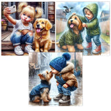 igoodom Diamond Art Kits for Adults, 3 Pack Animal Dog Diamond Painting Kit, Full Drill Round Dog Diamond Art Kits, DIY Gem Art 