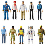 Beverly Hills Doll Collection Sweet Lil Family Dollhouse Figures - Firefighter, Police Officer, Doctor and More, Set of 10 Actio