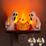 Briignite Halloween Night light, Ghost Night Light Campfire Flickering [2 Pack], Halloween Decor Night Lights for kids, Plug in 