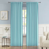DUALIFE Aqua Color Kids Curtains for Bedroom Rod Pocket Back Tab Window Treatment Panels Room Darkening Drapes for Living Room 52 x 45 Inch, Aqua Blue, 2 Panels Set