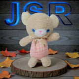 Jsr Kawaii Plush Bunny Keychain, Soft Stuffed Animal Toy With Gingham Bow, Pink And Purple Options (Pink)