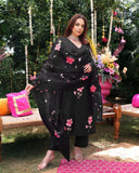 Anni Designer Women'S Rayon Blend Floral Straight Kurta With Pant & Dupatta (Roka Rani_Black_Xxx-Large),Black,3XL,Rayon Blend,Regular,