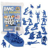 BMC Marx Plastic Army Men US Soldiers Blue 31pc WW2 Figures Made in USA