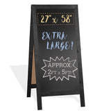 Ilyapa AFrame Chalkboard Sidewalk Sign 27 x 58 inches, Folding Standing Sandwich Sign Sturdy Freestanding Black Magnetic Sa