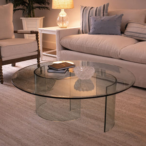 16 Inch Round 1/2 Thick Clear Glass Table Top with beveled Edge and Tempered Glass, Replacement Glass Table Top, Great for d