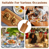 10 Packs Acacia Wood Cutting Board, 15 x 7 Inch Plain Chopping Board with Handles Large Serving Board Wooden Kitchen Cutting Boa