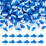 Elecrelive 200Pcs Dolphin Beads Blue Ocean Clay Beaded Bracelets Making Polymer Clay Accessories 7.5x9x4mm for DIY Bracelet Neck