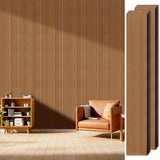 LARWORKS PS Wood Slat Wall Panels for Interior Wall Decor, 20-Pack 78.74 x 11.81 in, Covers 129 sq.ft, Lightweight Self-Adhesive