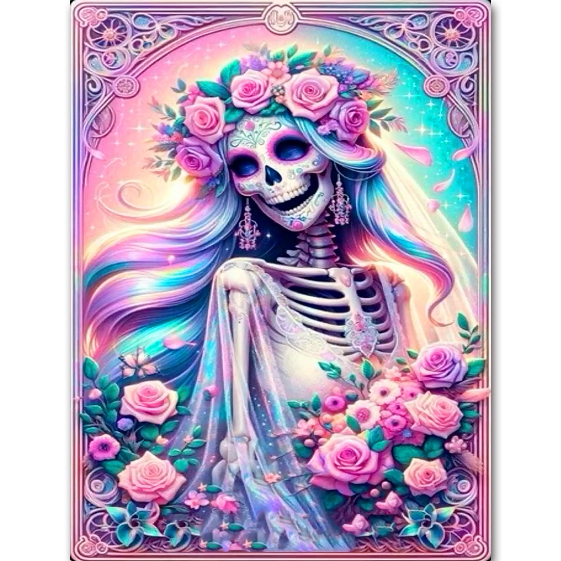 igoodom Diamond Art Kits for Adults, Skull Diamond Painting Kit, Full Drill Round Skull Diamond Art Kits, DIY Gem Art and Crafts