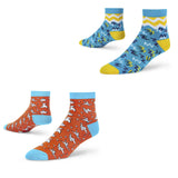 Dynamocks MenS And WomenS Combed Cotton Ankle Length Socks (Pack Of 2) (Multicolour, Free Size) (Ca Jolly + Origami)