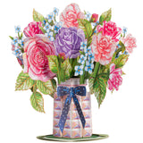 Paper Love 3D Elegance Flower Bouquet Pop Up Card, with Forever Flowers Keepsake, Gift for Birthday, Graduation, Get Well, Thank