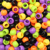 300 Acrylic Large Hole Beads for Crafts and for Hair 10mm x 12mm Acrylic Barrel Beads with 5.7mm Large Hole, Glossy Halloween As